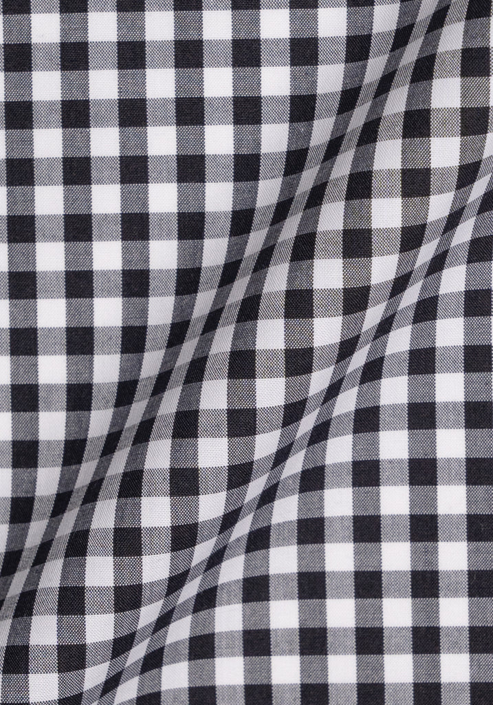 Black Gingham Crisp Pima Cotton 