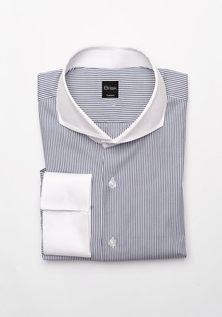 Black Narrow Stripes Shirt - Wrinkle Resistant