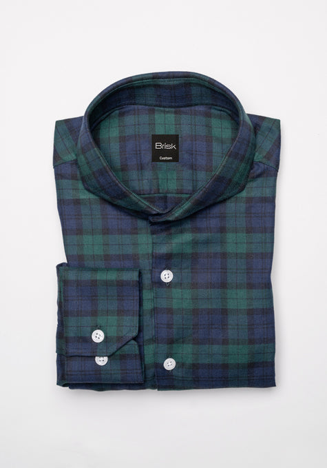 Brushed Black Watch Tartan Shirt
