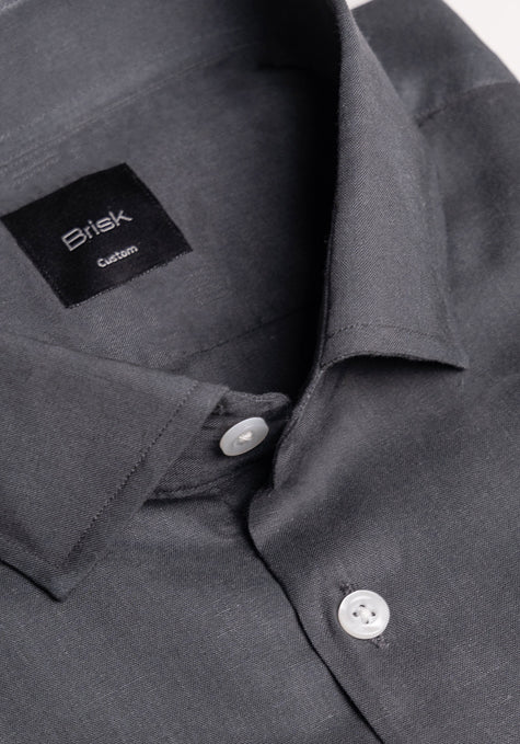 Charcoal Grey Cotton Linen Shirt