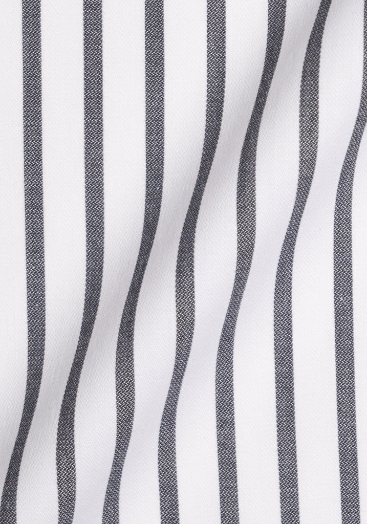 Charcoal Wide Stripes Soft Textured Pima Cotton 