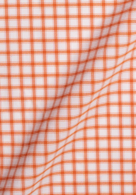 Crisp Tangerine Grid Checkered
