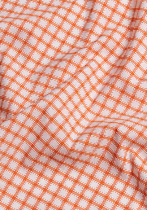 Crisp Tangerine Grid Checkered
