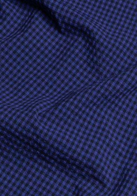 Deep Purple Black Gingham Seersucker
