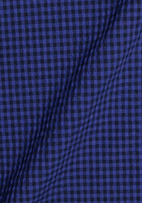 Deep Purple Black Gingham Seersucker
