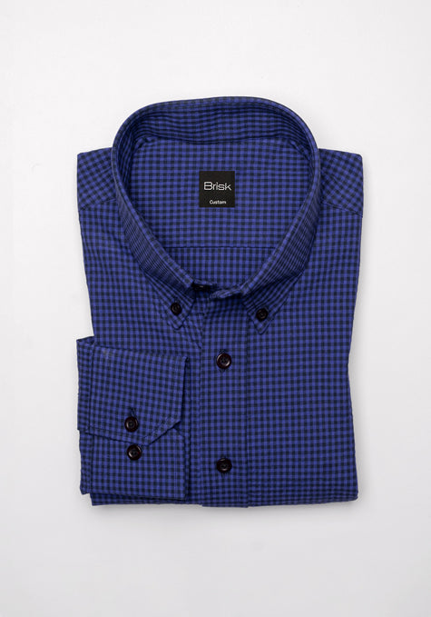 Deep Purple Black Gingham Seersucker Shirt
