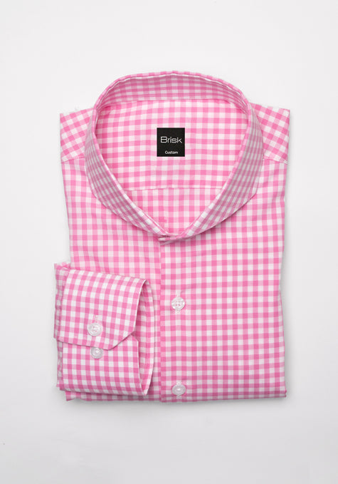 Egyptian Pink Gingham Wrinkle-Resistant Shirt
