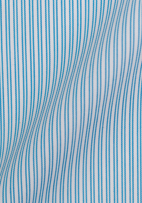 Fresh Blue Dual Stripes Cotton / Poly - Wrinkle Resistant