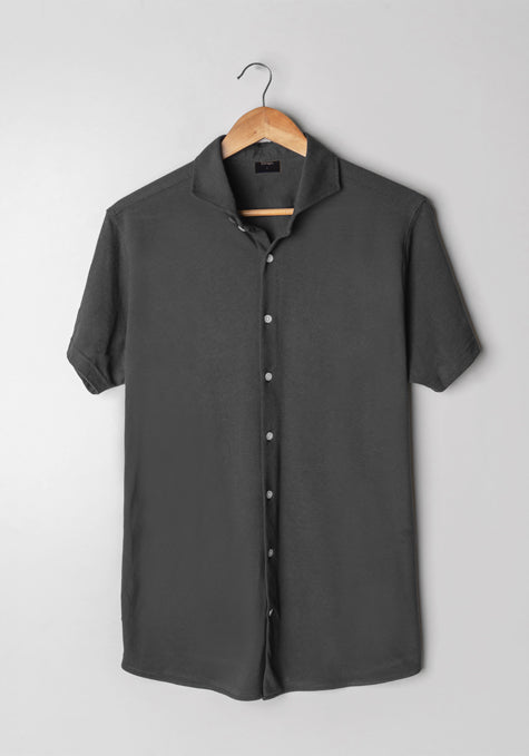 Grey Feather Soft Piqué Half Sleeve Shirt