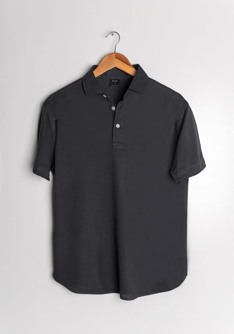 Grey Feather Soft Piqué Half Sleeve Polo Shirt