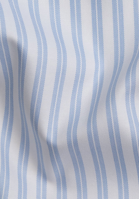 Ice Dual Blue Structured Stripes - Wrinkle Resistant