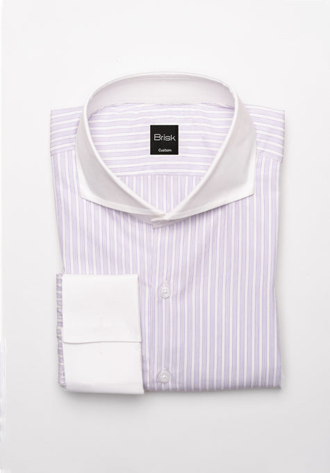 Italian Purple Dobby Tencel Stripes Shirt