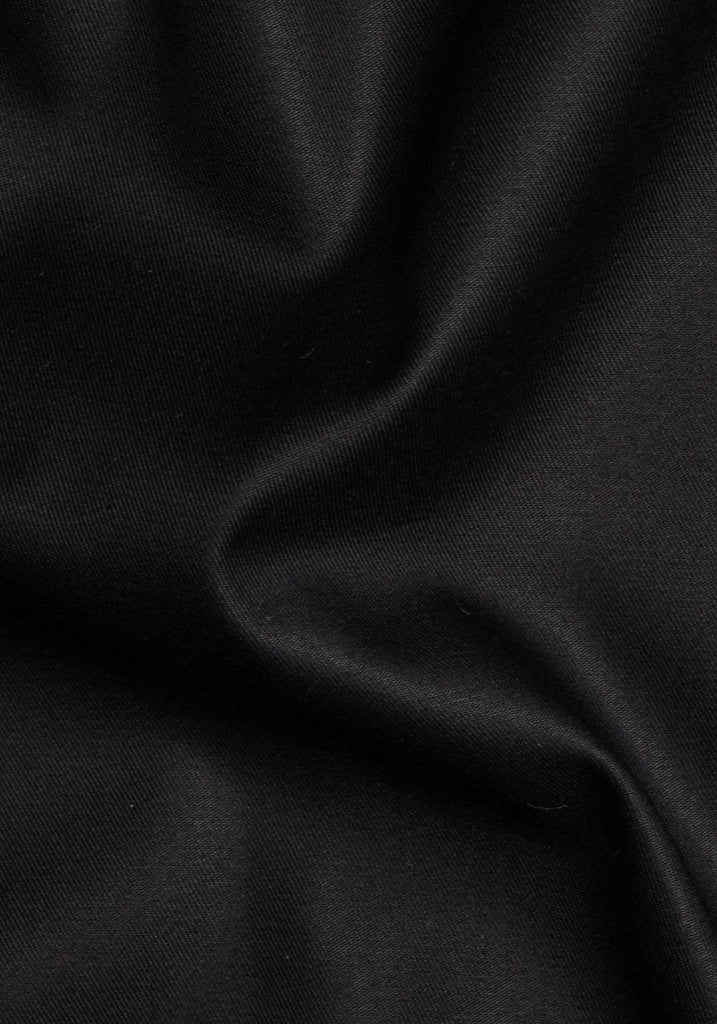 Jet Black Twill Pima Cotton - Wrinkle Resistant