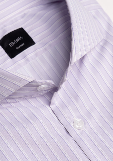 Lavender Performance Stretch Stripes Shirt- Wrinkle Free