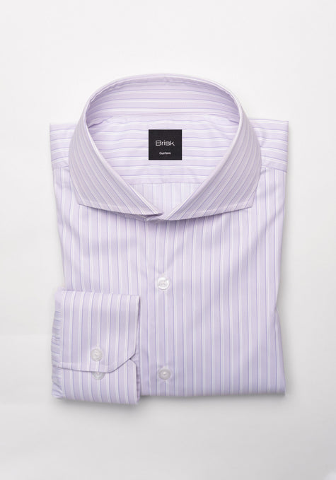 Lavender Performance Stretch Stripes Shirt- Wrinkle Free