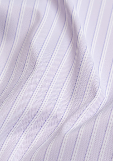 Lavender performance Stretch Stripes –  Wrinkle Free