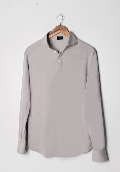 Light_Grey_Feather_Soft_Pique_Full_Sleeve_Polo_Shirt