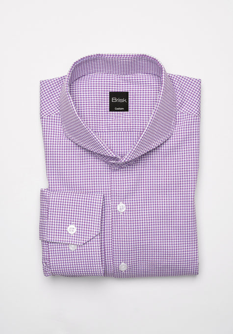 Mauve Structured Houndstooth Shirt
