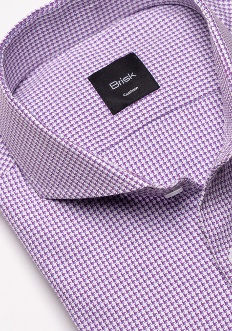 Mauve Structured Houndstooth Shirt
