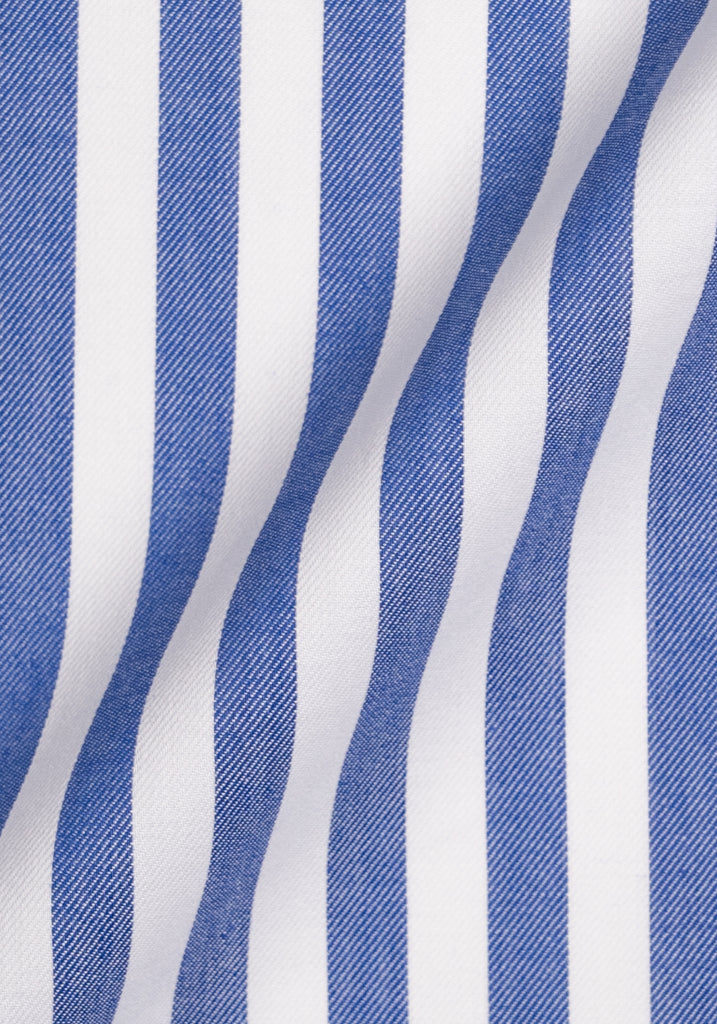 Navy Blue Twill Bold Stripes Pima Cotton Shirt