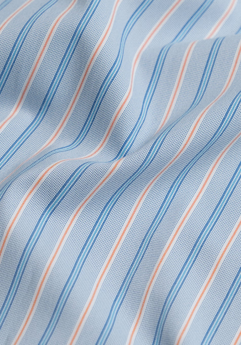 Orange & Blue Performance Stretch Stripes - Wrinkle Free