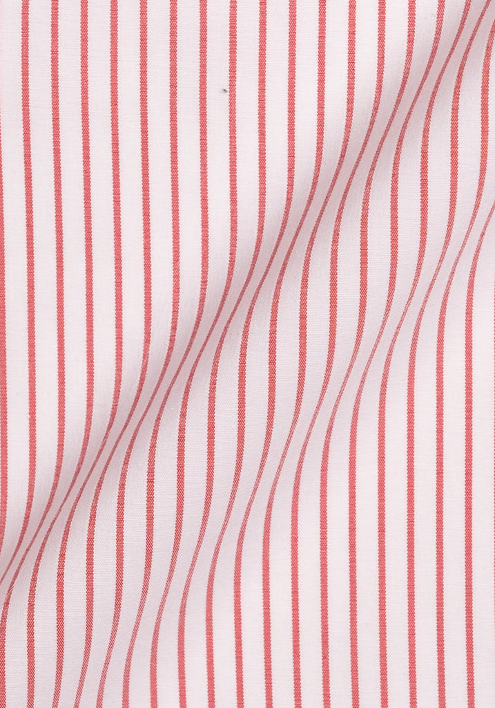 Pale Red Stretch Pencil Stripes