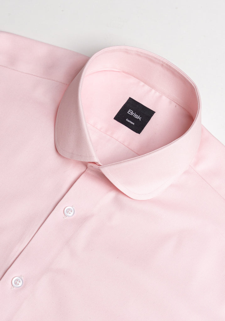 Pink Twill Pima Cotton Shirt - Club Collar