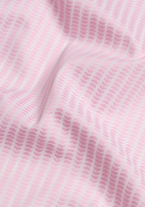 Pink On White Structured Stripes