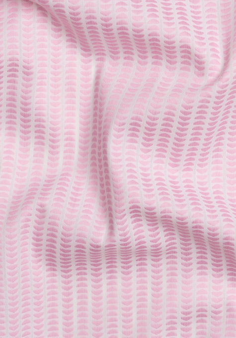 Pink On White Structured Stripes