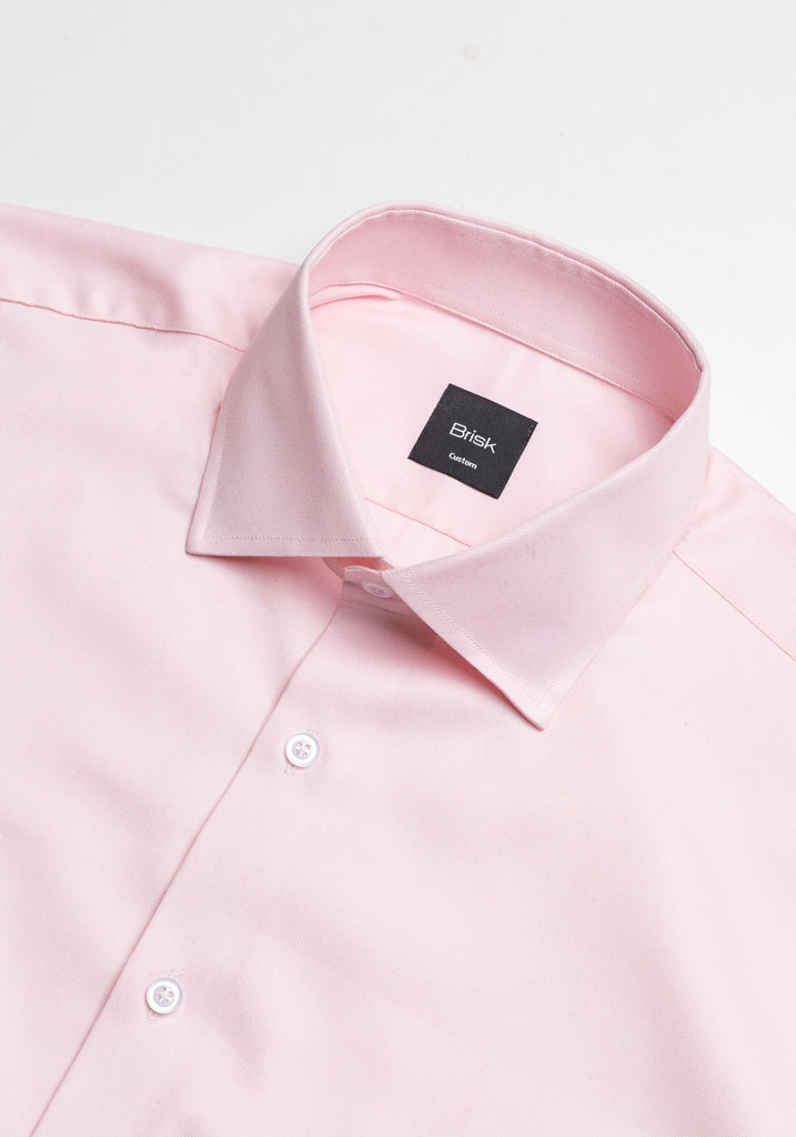 Pink Twill Pima Cotton Shirt - Cutaway Classic Collar