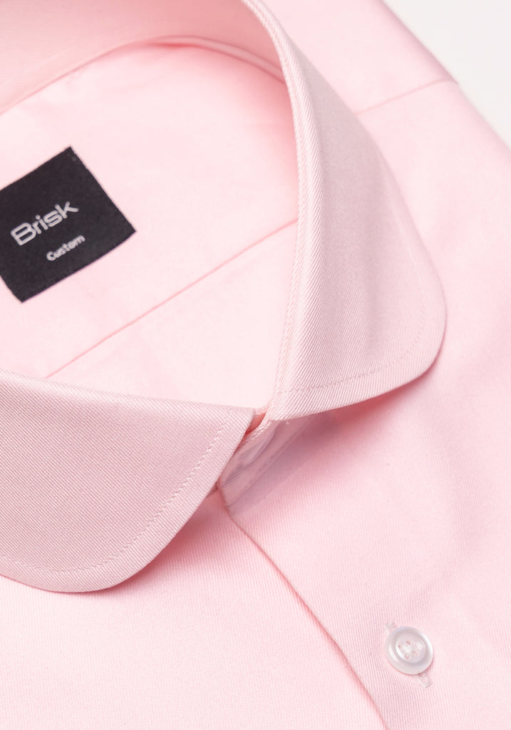 Pink Twill Pima Cotton Shirt - Club Collar