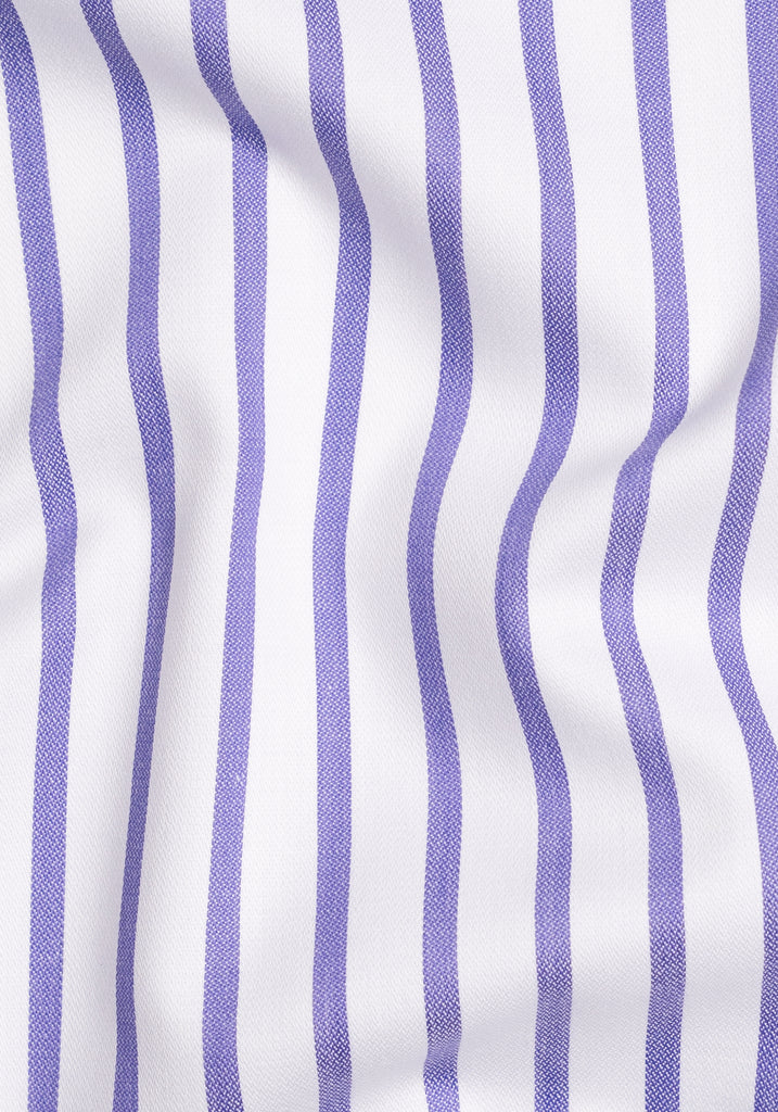 Purple Wide Stripes Pima Cotton - Wrinkle Resistant