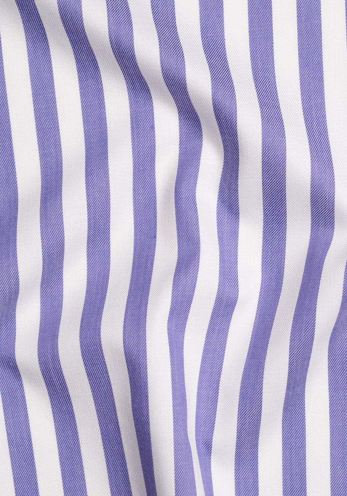 Purple Bold Twill Stripes Pima Cotton- Wrinkle Resistant