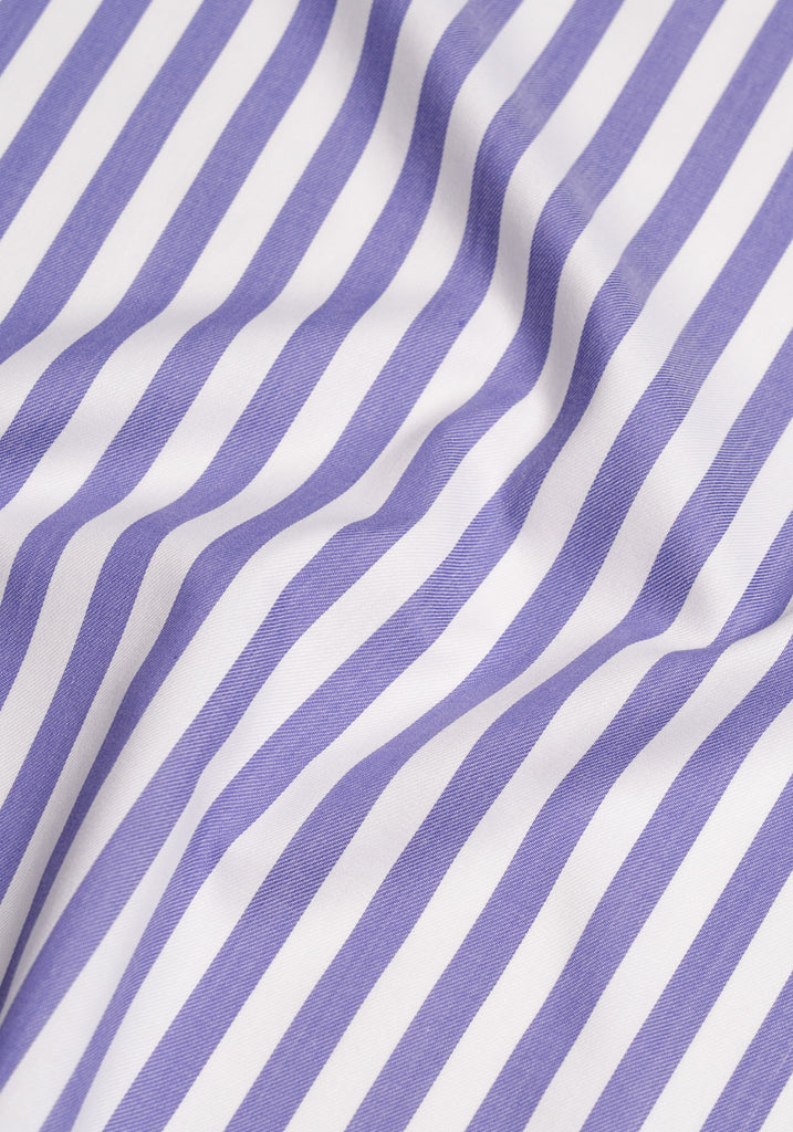 Purple Bold Twill Stripes Pima Cotton- Wrinkle Resistant