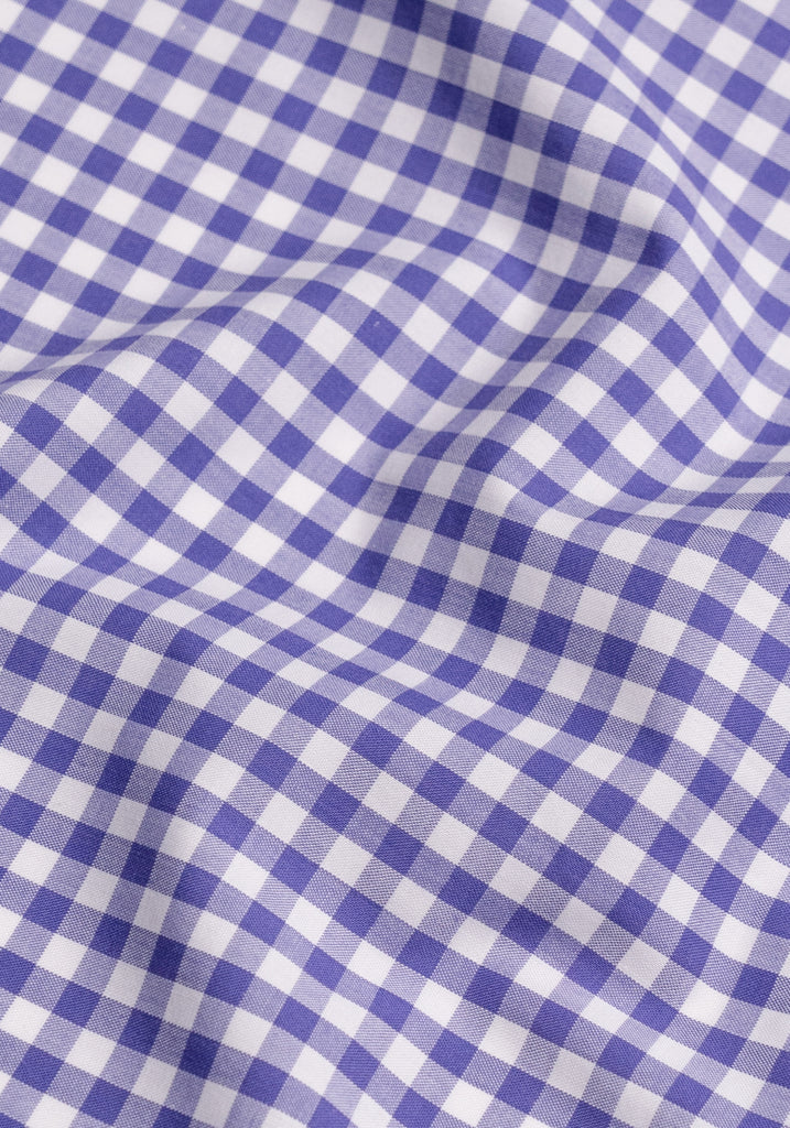 Purple Gingham Crisp Pima Cotton - Wrinkle Resistant