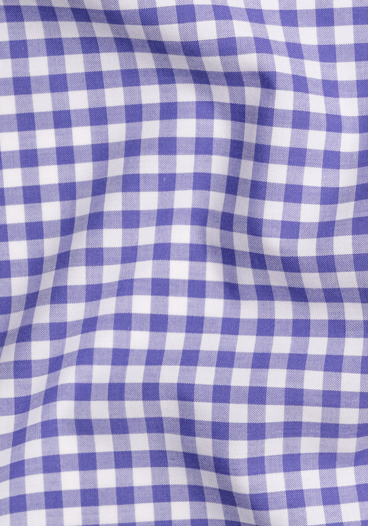 Purple Gingham Crisp Pima Cotton - Wrinkle Resistant