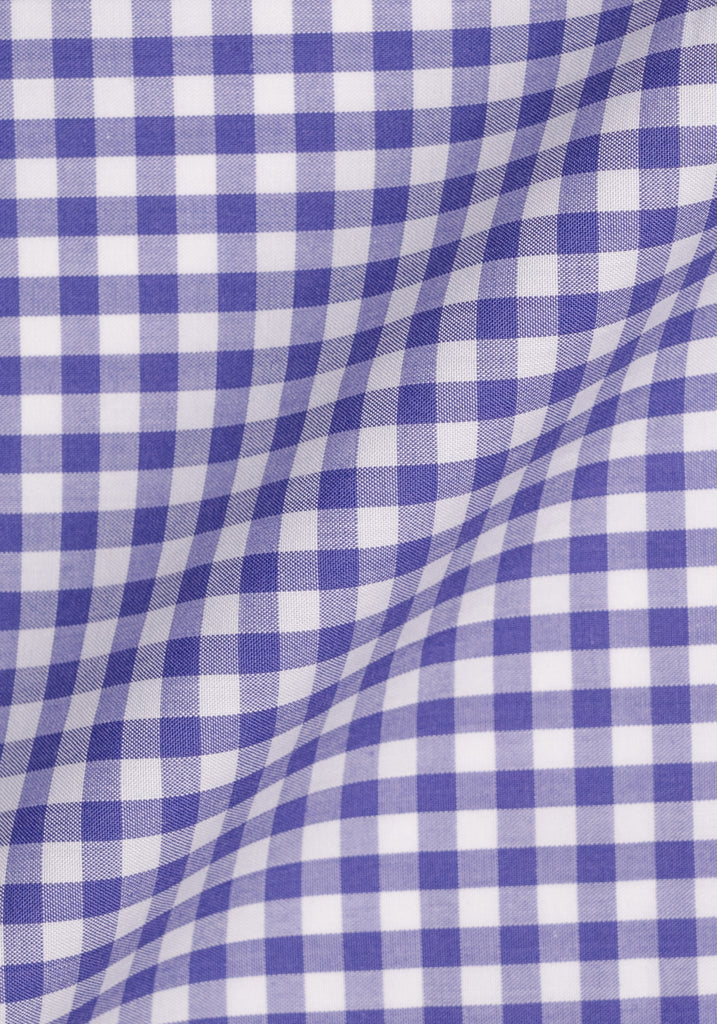 Purple Gingham Crisp Pima Cotton - Wrinkle Resistant