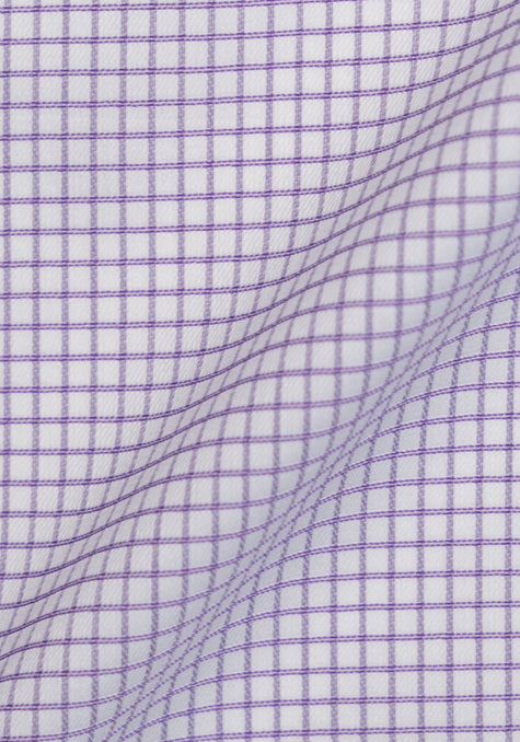 Purple Grid Structured Checkered Stretch
