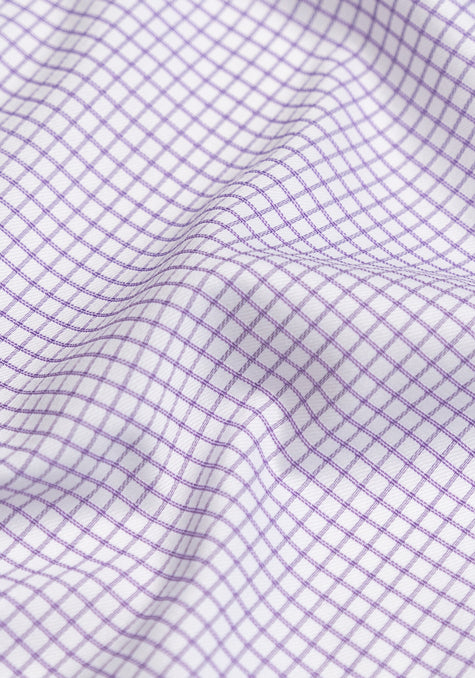 Purple Grid Structured Checkered Stretch
