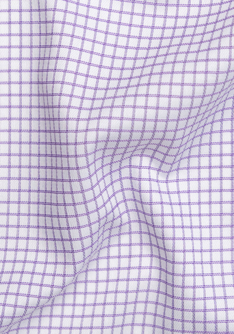 Purple Grid Structured Checkered Stretch
