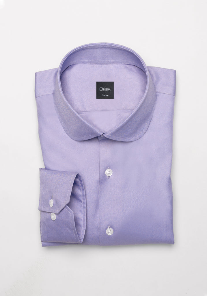 Purple Twill Pima Cotton Shirt - Club Collar