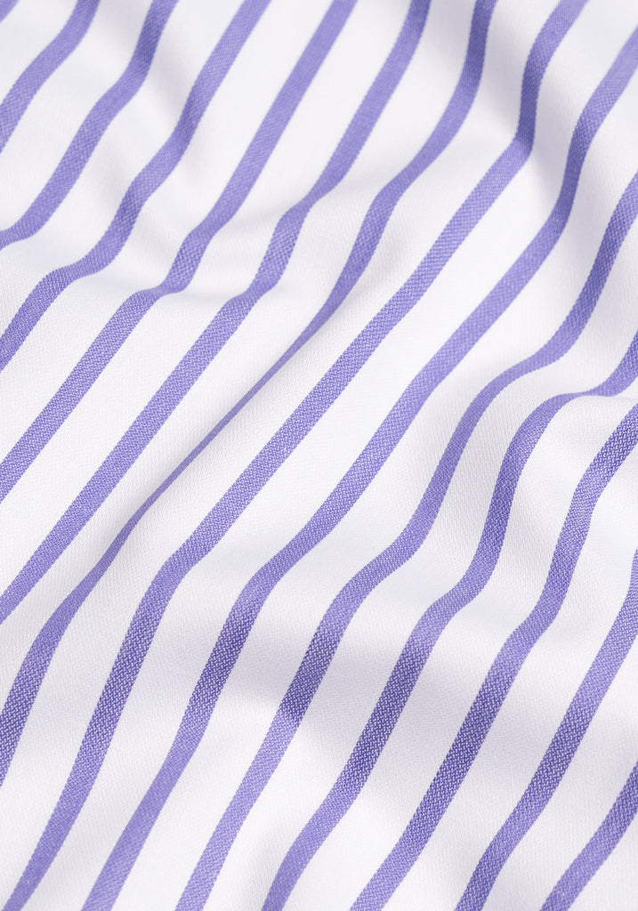 Purple Wide Stripes Pima Cotton - Wrinkle Resistant