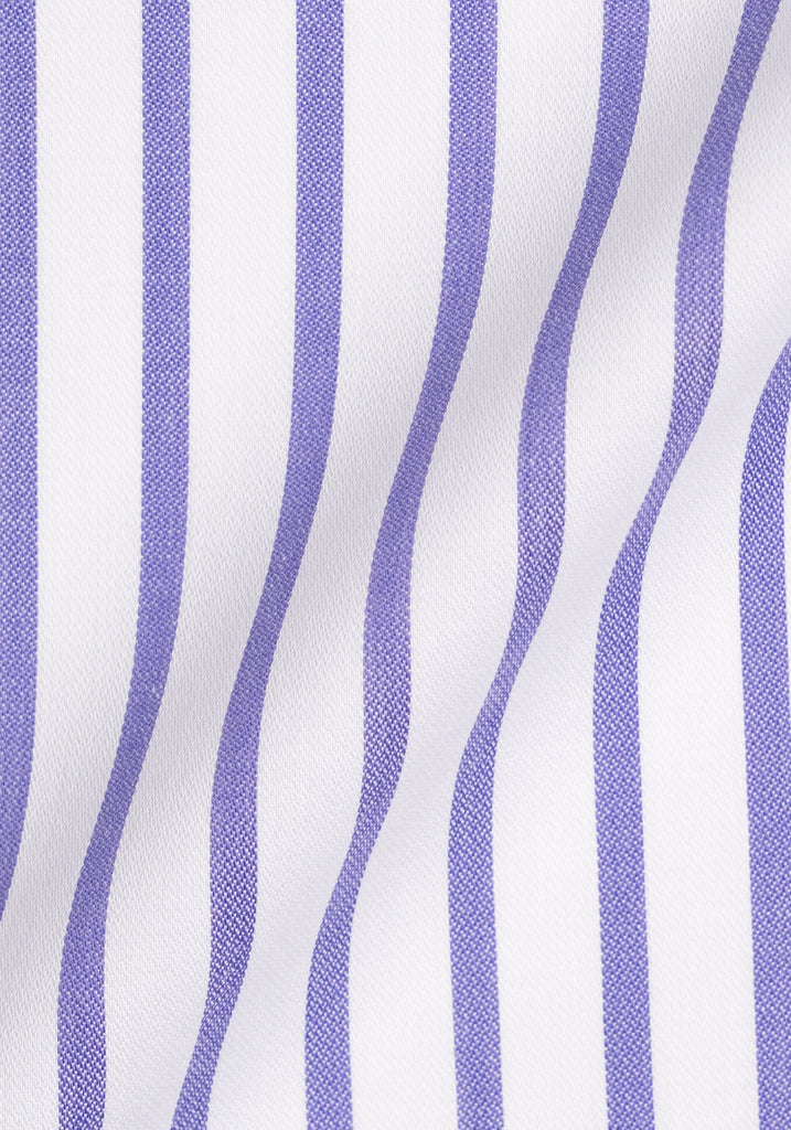 Purple Wide Stripes Pima Cotton - Wrinkle Resistant