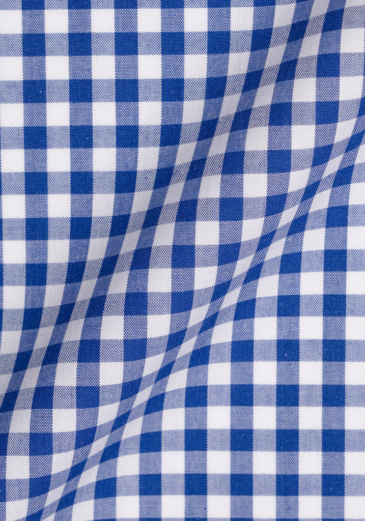 Royal Blue Gingham Crisp Pima Cotton