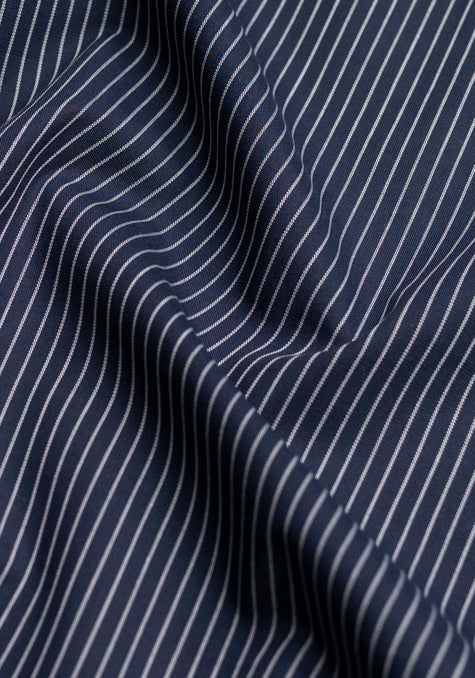 Navy Light Weight Pencil Stripes