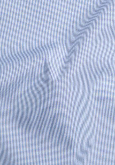 Sky Blue Micro Gingham – Wrinkle resistant