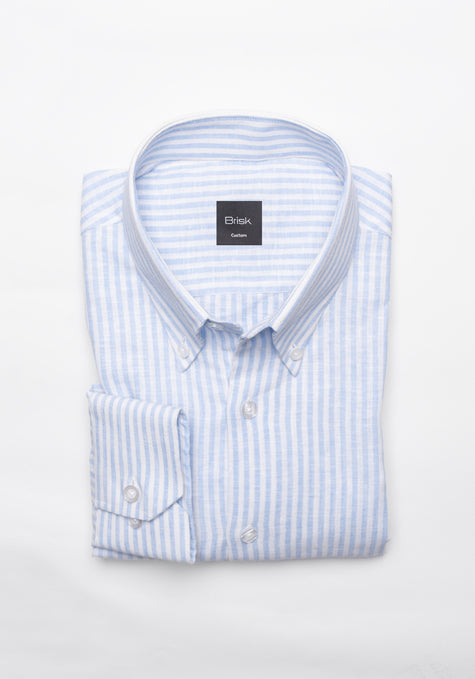 Sky Linen Stripes Shirt