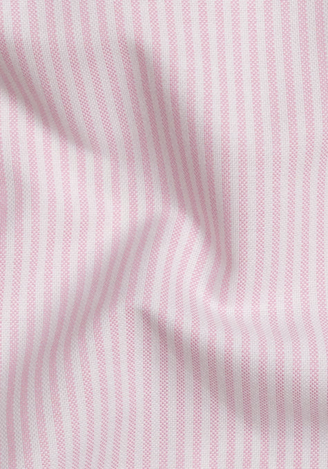 Soft Pink Crisp Oxford Stripes Shirt