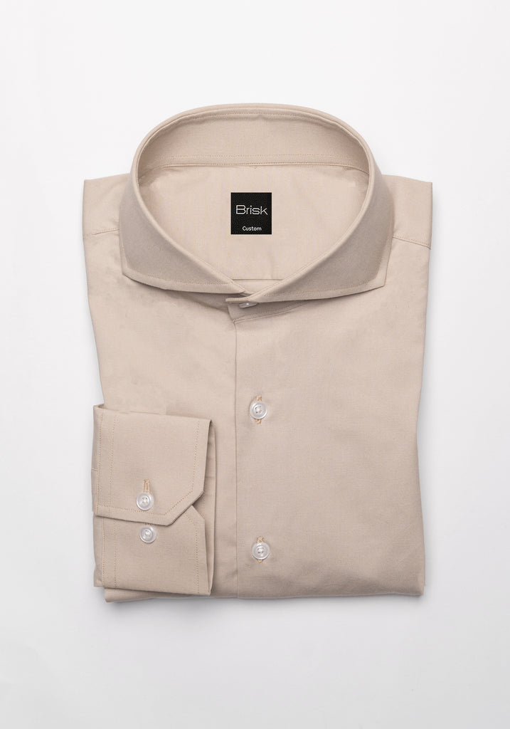 Tan Poplin Stretch Shirt