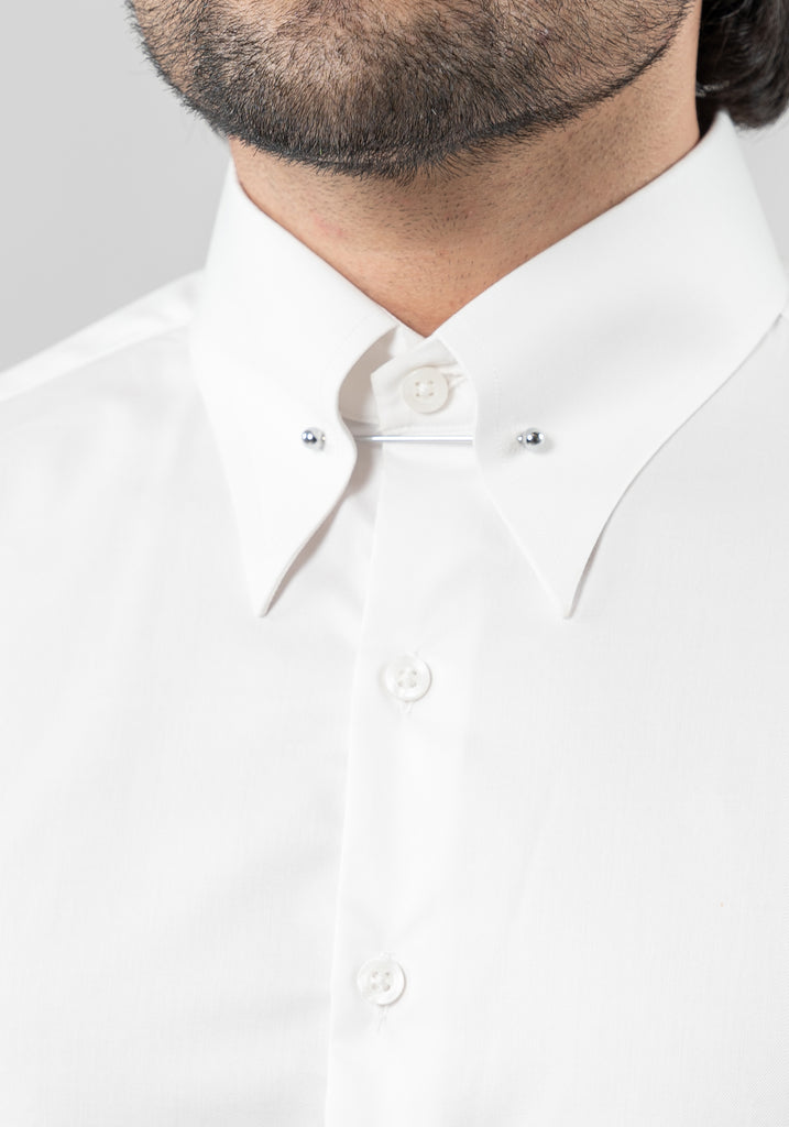 White Pin Collar Dress Shirt